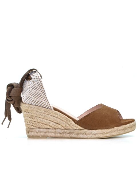 Sandales compensées Ana Belen marron - Talon : 6,5 cm