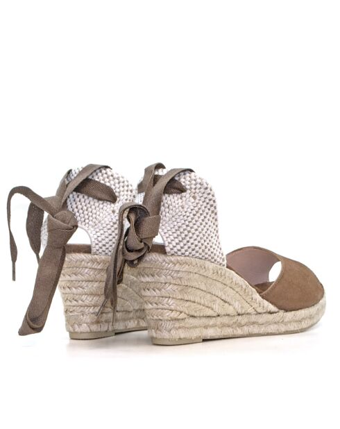 Sandales compensées Ana Belen marron - Talon : 6,5 cm