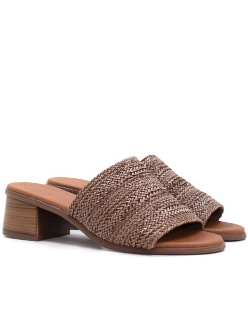 Sandales à talon Moon vaqueta chocolat marron