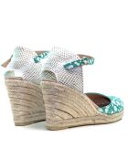 Sandales compensées Nuria à pois verts - Talon : 6,5 cm