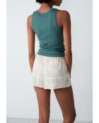 Benjy korte broek met ecru print