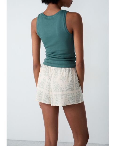 Ecrufarbene Shorts Benjy mit Aufdruck