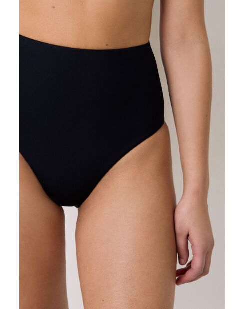 Slip bikini a vita alta scolpiti neri