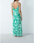 Camicia da notte stampata blu verde Faeza