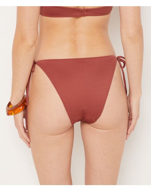 Idilliaco slip bikini marrone con cravatta