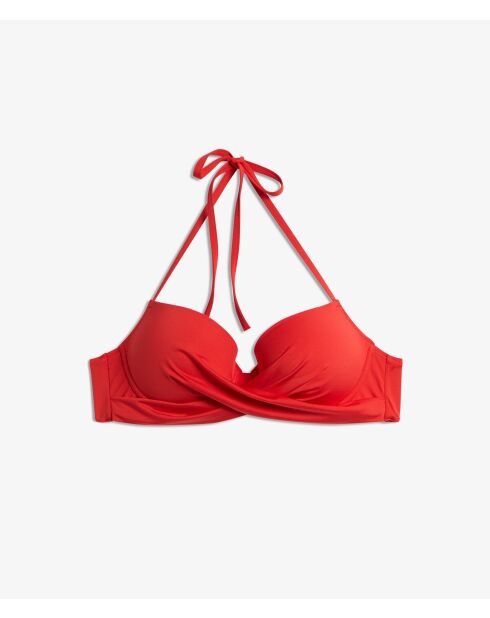 Klassieke push-up bh met frame en perfecte rode schelp