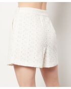 Ecrufarbene bestickte Shorts Ulys