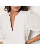 Hanael ecrufarbenes besticktes Kleid