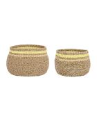 Cesta natural Medi-Summer x 2 - H: 24/19 cm