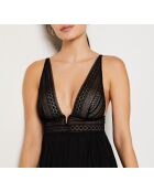 Crush schwarzes Nachthemd mit Schal