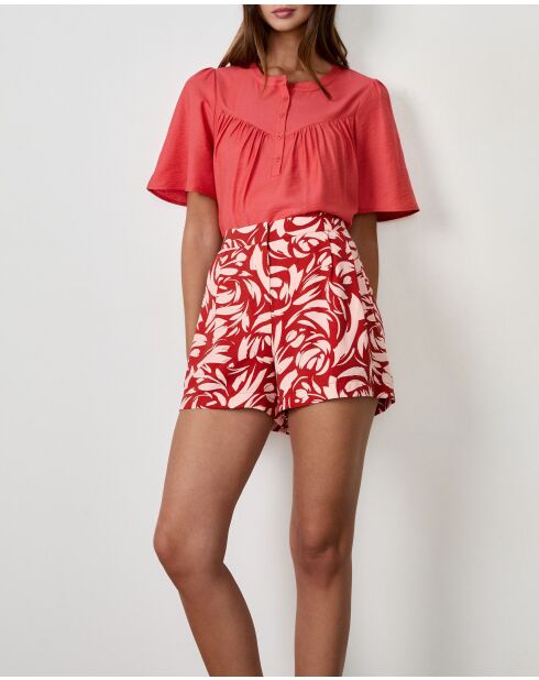 Calypso short met koraalprint