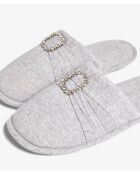 Mules Strassy gris clair