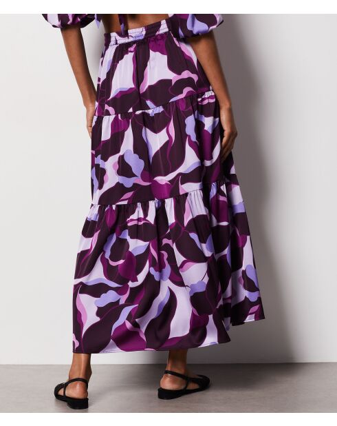 Falda Uzes estampada sobre fondo morado