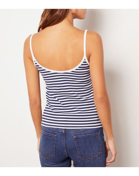 Tommy marineblaues gestreiftes T-Shirt