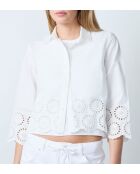 Besticktes Hemd Victorine in Ecru
