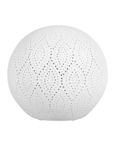 Lampe boule Dentelle blanche - D21 cm