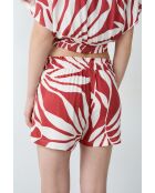 Korte broek van Kalio gedrukt op een ecru achtergrond