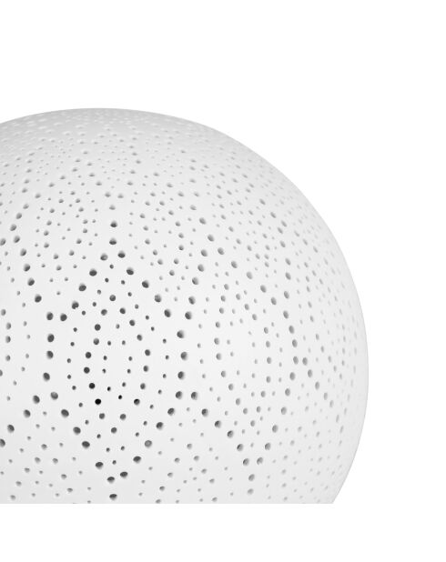 Lampe boule Dentelle blanche - D21 cm