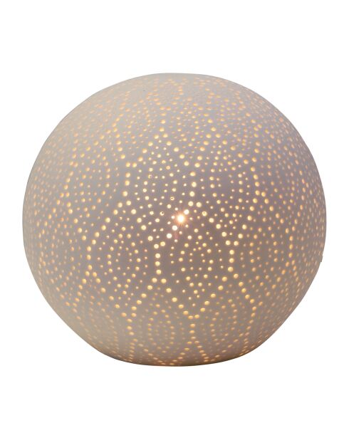 Lampe boule Dentelle blanche - D21 cm
