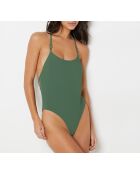 Bañador Waimea verde de 1 pieza sin aros con tirantes finos