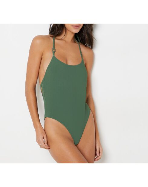 Bañador Waimea verde de 1 pieza sin aros con tirantes finos