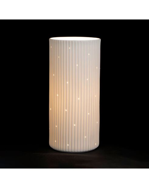 Weiße Lampe Sweet Leaves - 11 x 24 cm