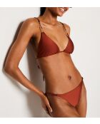 Bas de bikini bresilien nouette Strap swim marron