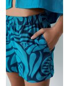 Edna eendenblauwe korte broek