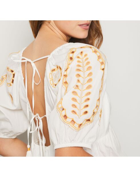 Top bordado de lino Amel