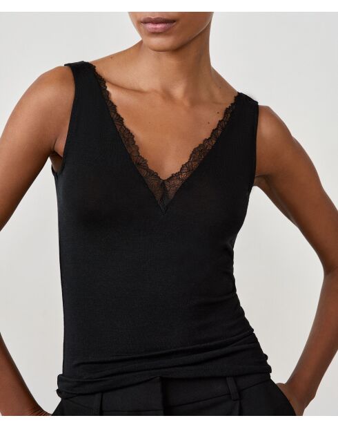 Warm Light Lace zwarte tanktop