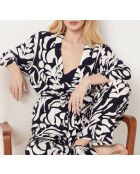 Negligee Belina con stampa in bianco e nero