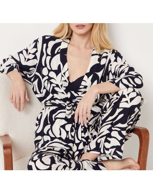 Negligee Belina con stampa in bianco e nero