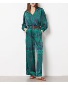 Voice-broek met groene achtergrondprint