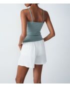 Kaki hemd met olijfgroen en pollin