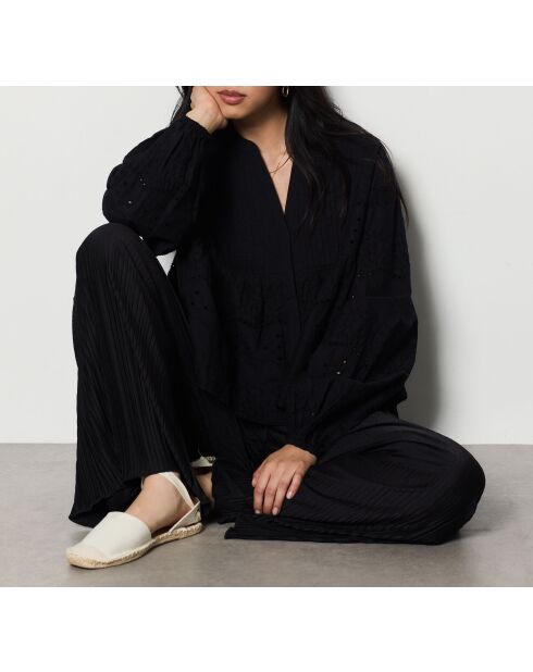 Ilda schwarzes besticktes Hemd