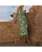 Capucine jurk met groene achtergrondprint