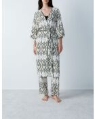 Negligé met nytro-print in wit