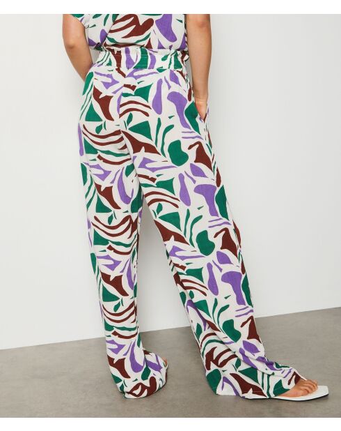 Camelia broek met veelkleurige print