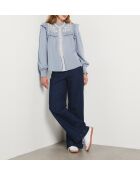 Himmelblaues besticktes Hemd Helena