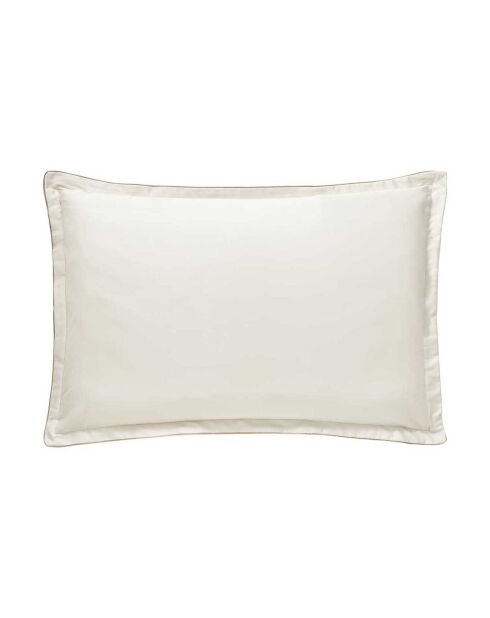 Federa per cuscino in raso di cotone biologico con stampa Blossom moon beige