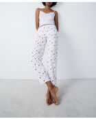 Ecru broek Pabou met hartjespatroon