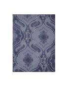 Lenzuolo piatto Shalimar in raso di cotone biologico stampato blu marino