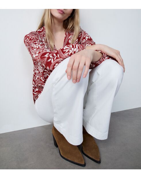 Chemise Salome imprimée fond brique