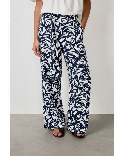 Calypso blauwgroene broek met print