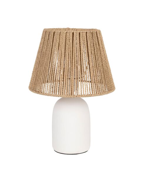 Lámpara Mate Nira blanca y natural