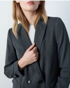 Antracietkleurige agatha-jas