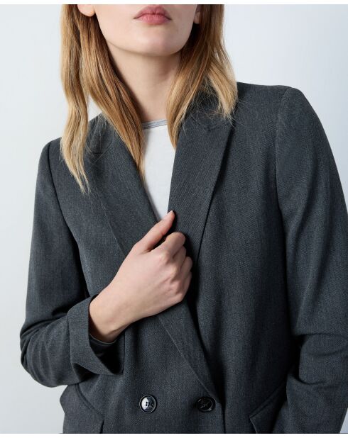 Antracietkleurige agatha-jas