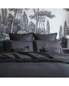 Teophile schwarzer, schlichter Bettbezug aus Bio-Baumwollsatin