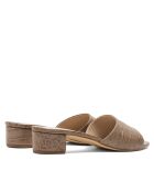 Mules à talon CA-264 texturé effet coco taupe