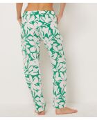 Pantaloni Vyns stampati su sfondo verde